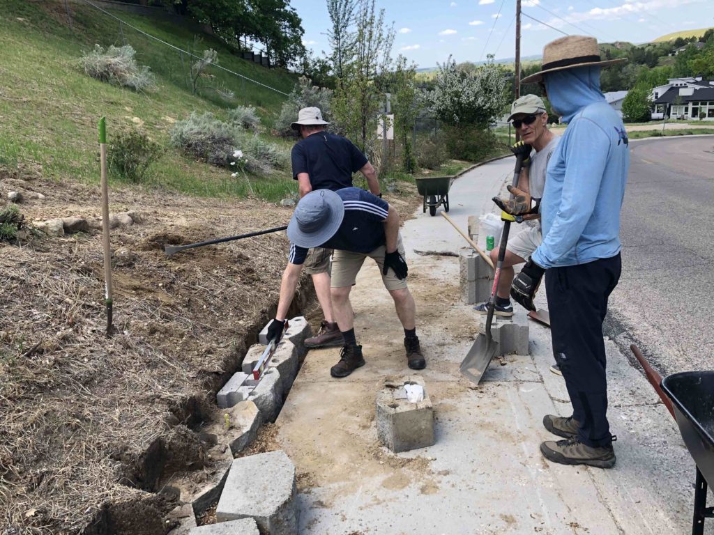 Men working on Wall Rebuild